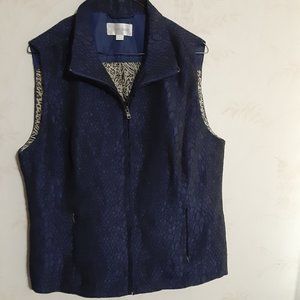 Erin London Women's Full Zip Sleeveless Vest in Size L